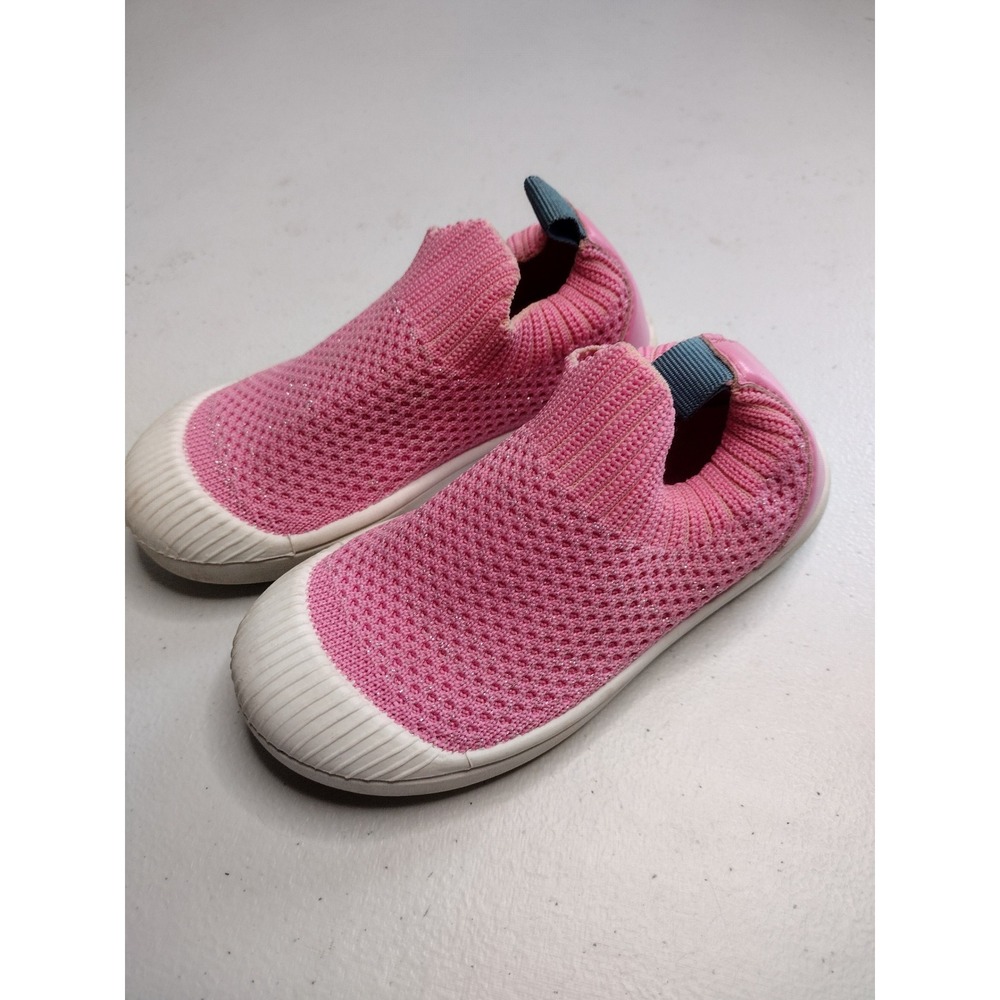 Cat‎ & Jack Toddler Girls Pink Glitter Mesh Slip On Sneakers Size 7